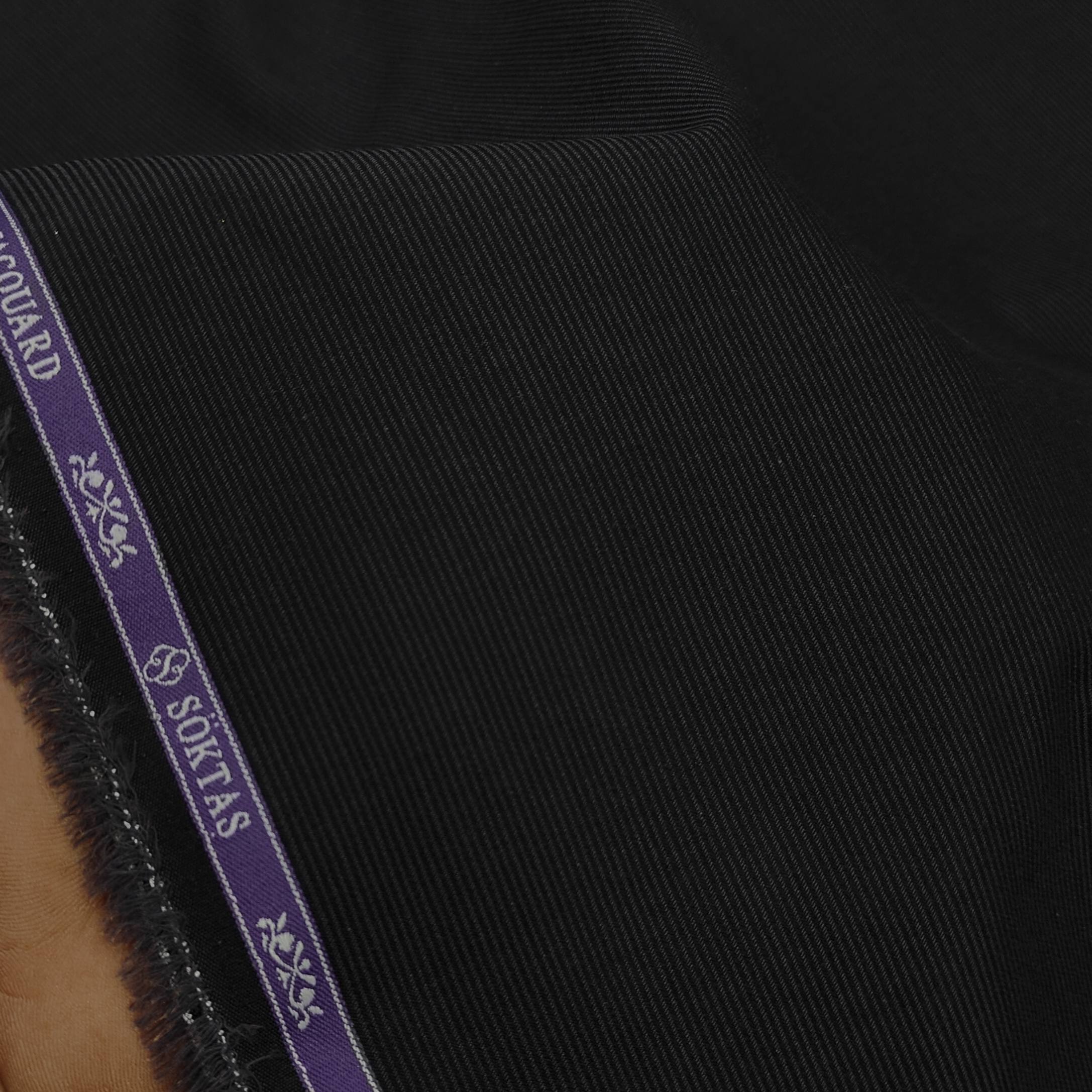 Shirt Fabric Soktas Finest 80s Giza Cotton Jacquard Colour Dull Black